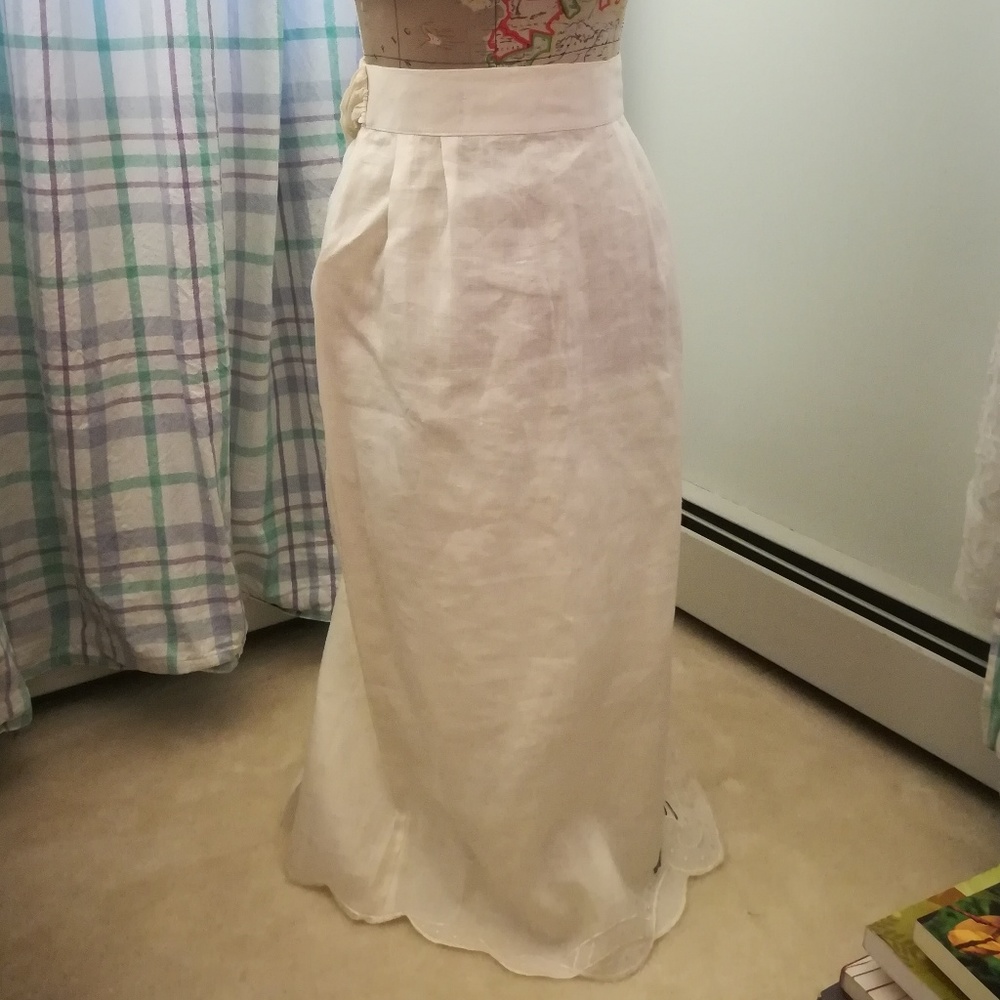 White linen cover up skirt